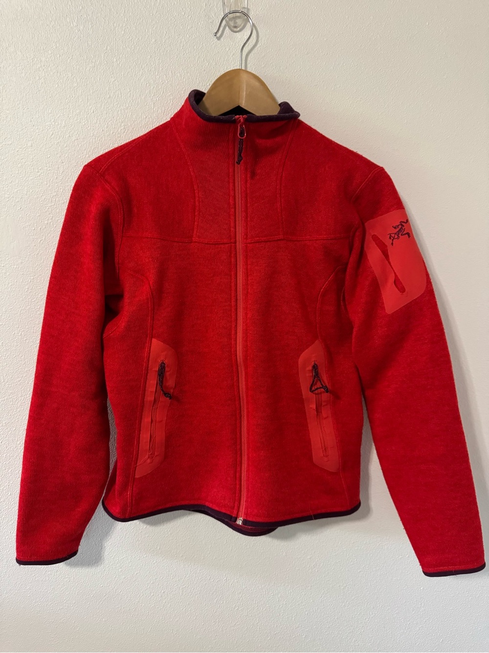 Arc’teryx Covert Polartec Fleece Zipper Cardigan Jacket Red Gorpcore-Medium